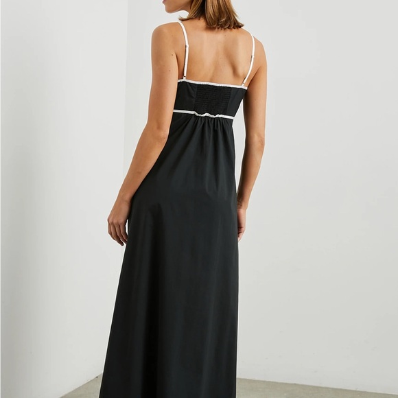 Rails Jessa Cutout Maxi Dress Adjustable Straps Contrast Trim Black White M NWT - Picture 5 of 11